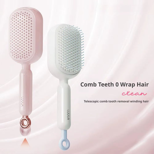 Self Cleaning Hair Comb Retractable Bristles anti Static Wet Dry Dual Use Airbag Massage Brush Barber Styling Tool