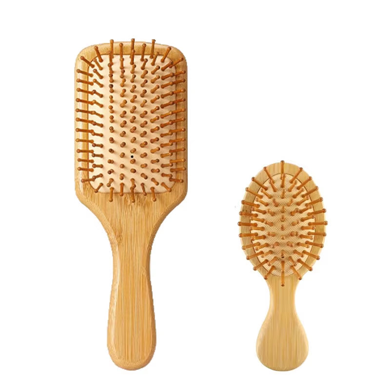Bamboo Hair Brushes and Comb Set, Comb for Women and Detangling, Great on All Hair, Handmade for Women Men