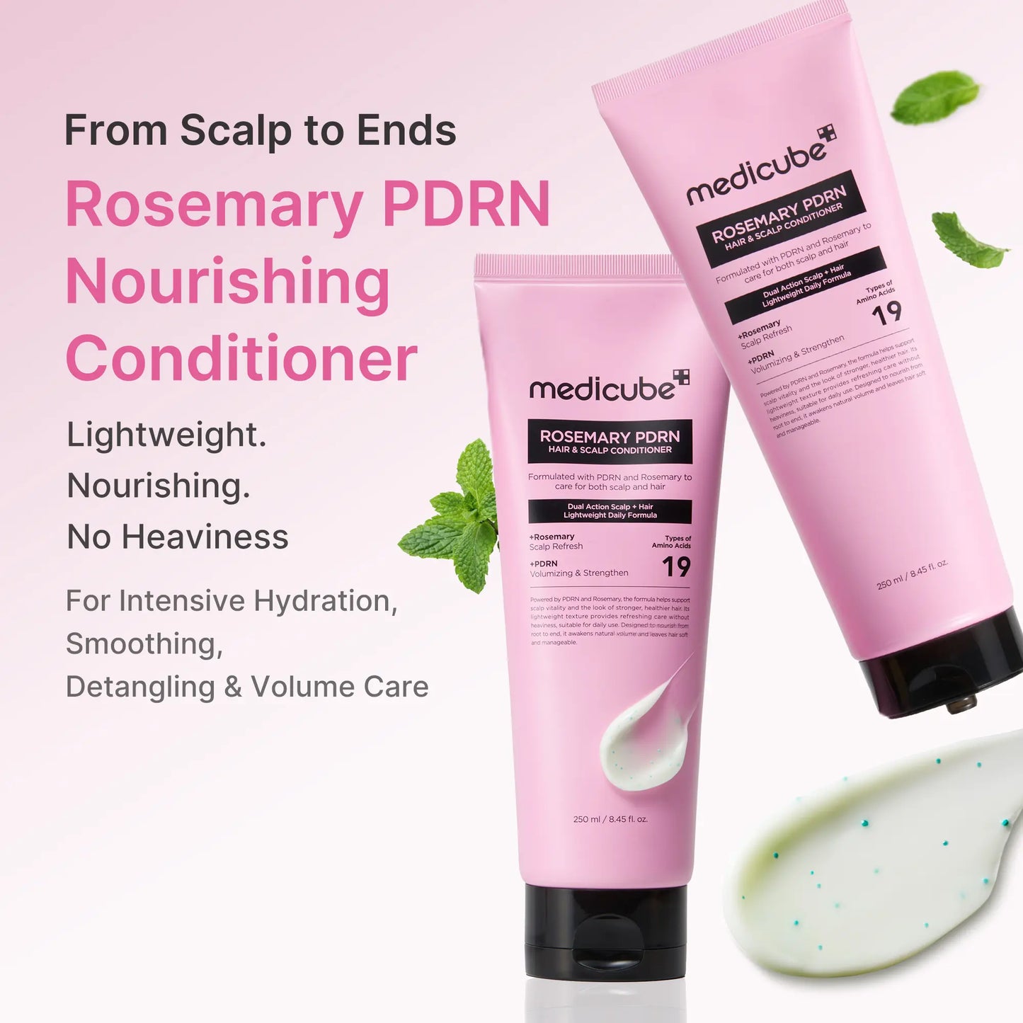 [NEW] [Medicube] Rosemary PDRN Scalp-To-Hair Strengthening Set | Includes Shampoo, Conditioner, Scalp Serum | Hair Thinning Care Set for Dry & Oily, Damaged, Frizzy Hair, Oily Flaky-Looking Scalp | Korea Hair Care