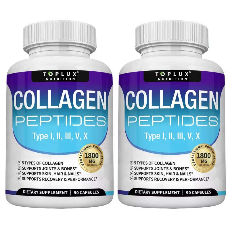 Collagen Peptides 1800Mg - Improves Skin Texture and Moisturizes It, Maintains Healthy Skin, Hair, and Nails, Antioxidant