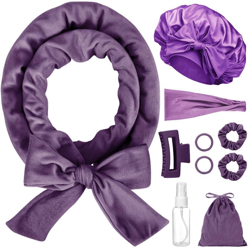 Heatless Curls No Heat Curling Rod, Velvet Hair Curlers to Sleep in Satin Bonnet Curl Styling Kit for Long Medium Hair, Soft Hair Curlers