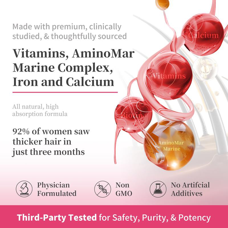 45-Day Supply | Hiplus Hair Growth Accelerator – Beauty Vitamin | for Thicker Hair, Nourishes Thinning & Loss, Collagen, Biotin | Clinically Proven, Dermatologist Recommended