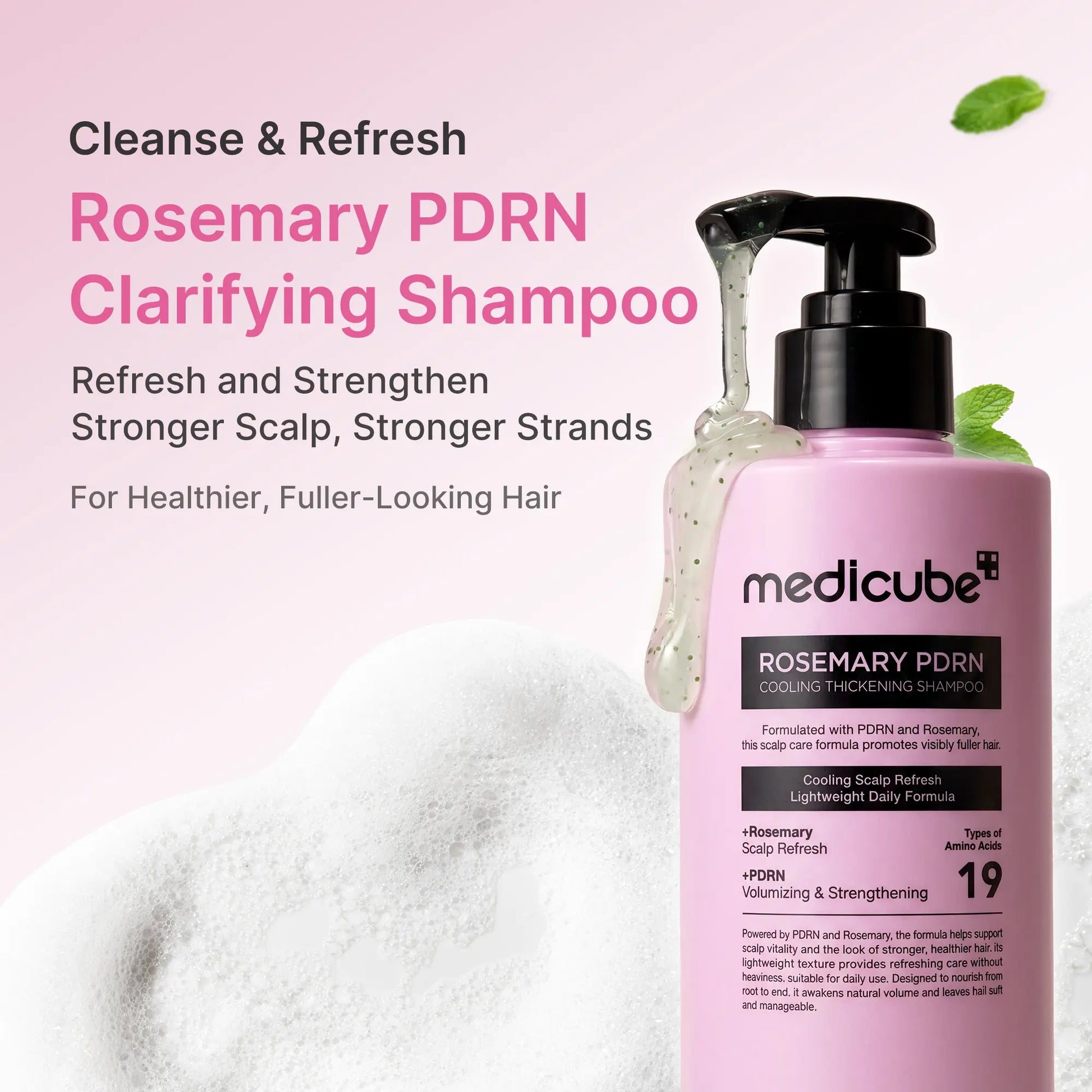 [NEW] [Medicube] Rosemary PDRN Scalp-To-Hair Strengthening Set | Includes Shampoo, Conditioner, Scalp Serum | Hair Thinning Care Set for Dry & Oily, Damaged, Frizzy Hair, Oily Flaky-Looking Scalp | Korea Hair Care