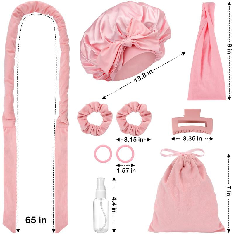Heatless Curls No Heat Curling Rod, Velvet Hair Curlers to Sleep in Satin Bonnet Curl Styling Kit for Long Medium Hair, Soft Hair Curlers