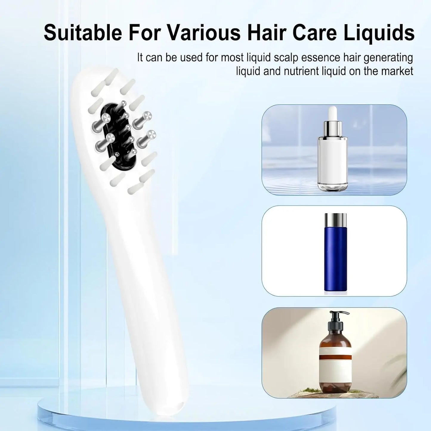3-in-1 Red-Blue Light Hair Growth Comb w/ Oil Dispenser
