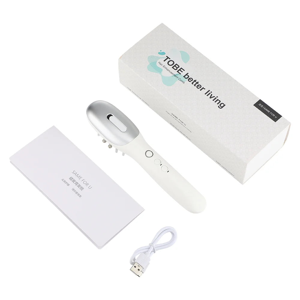 3-in-1 Red-Blue Light Hair Growth Comb w/ Oil Dispenser