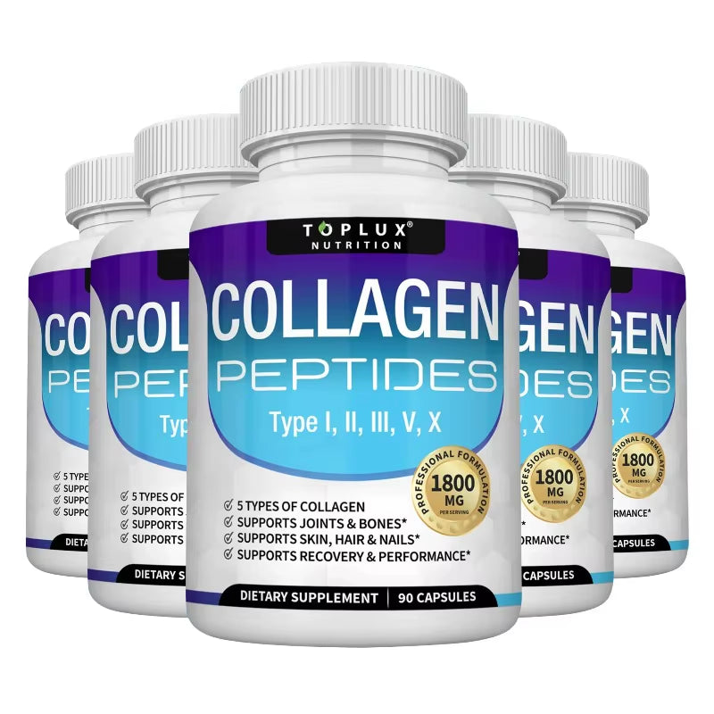Collagen Peptides 1800Mg - Improves Skin Texture and Moisturizes It, Maintains Healthy Skin, Hair, and Nails, Antioxidant