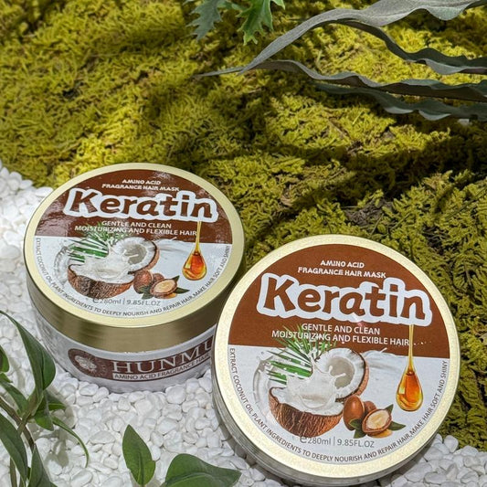 [ Buy 1 Get 1 Free ] HUNMUI Supreme Amino Acid Fragrance Hair Mask Keratin Deep Conditioning Hair Mask Moisturizing & Repairing for Dry and Damaged Hair Nourish the Hair Strands to Make Them Soft and Smooth Suitable for All Hair Types ++280ML