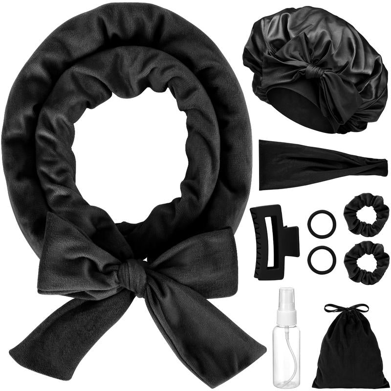 Heatless Curls No Heat Curling Rod, Velvet Hair Curlers to Sleep in Satin Bonnet Curl Styling Kit for Long Medium Hair, Soft Hair Curlers