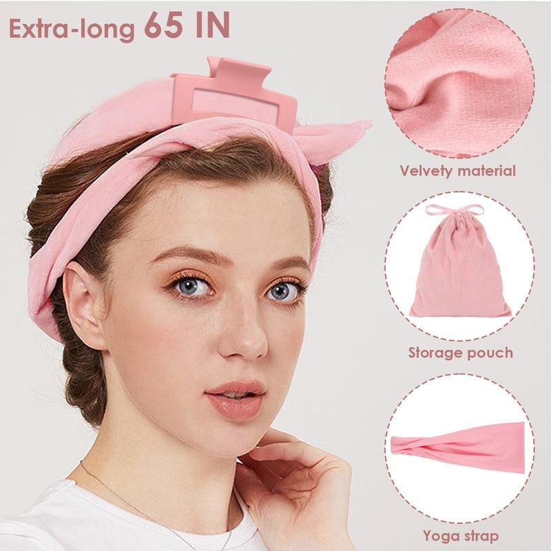Heatless Curls No Heat Curling Rod, Velvet Hair Curlers to Sleep in Satin Bonnet Curl Styling Kit for Long Medium Hair, Soft Hair Curlers