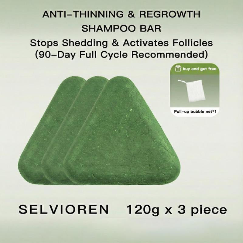 Selvioren 12-Herb Regrowth Bar | Valentine'S Gift for Wife | Stop Postpartum Shedding & Thinning Hair | Cedarwood & Usma Grass for Density | Sulfate-Free Volumizing Soap | Natural Thickening Treatment for Weak Hair | Stronger Follicles