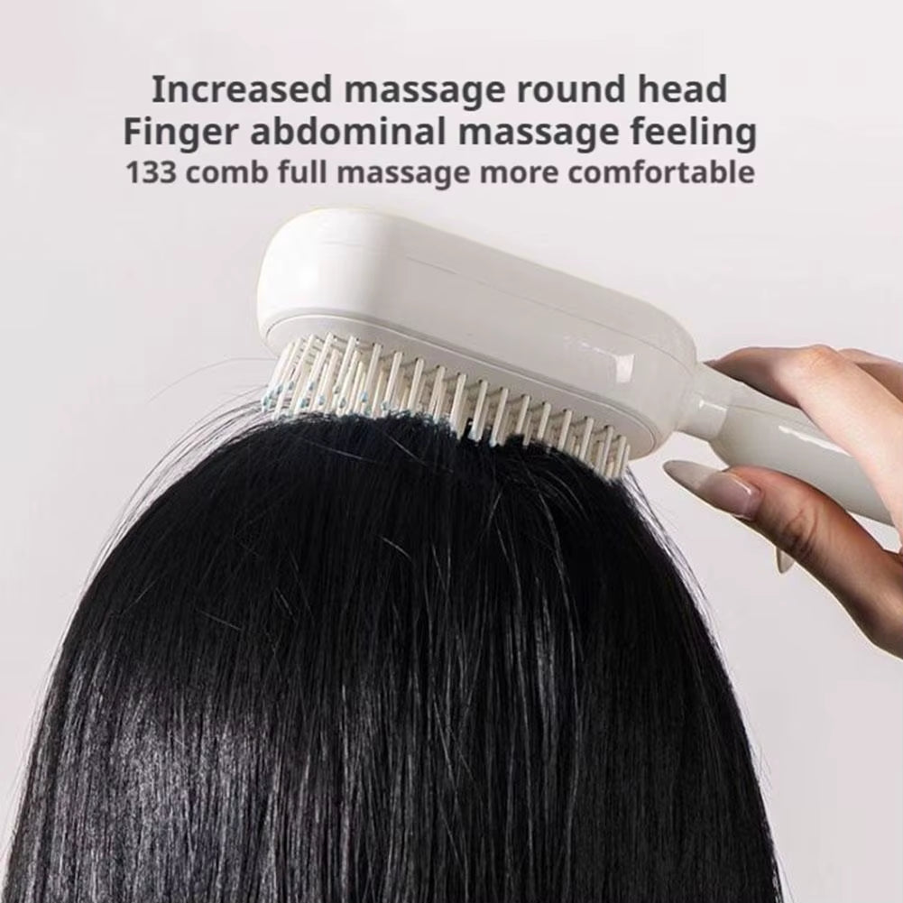 Self Cleaning Hair Comb Retractable Bristles anti Static Wet Dry Dual Use Airbag Massage Brush Barber Styling Tool