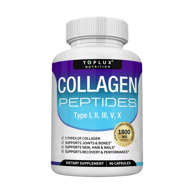 Collagen Peptides 1800Mg - Improves Skin Texture and Moisturizes It, Maintains Healthy Skin, Hair, and Nails, Antioxidant