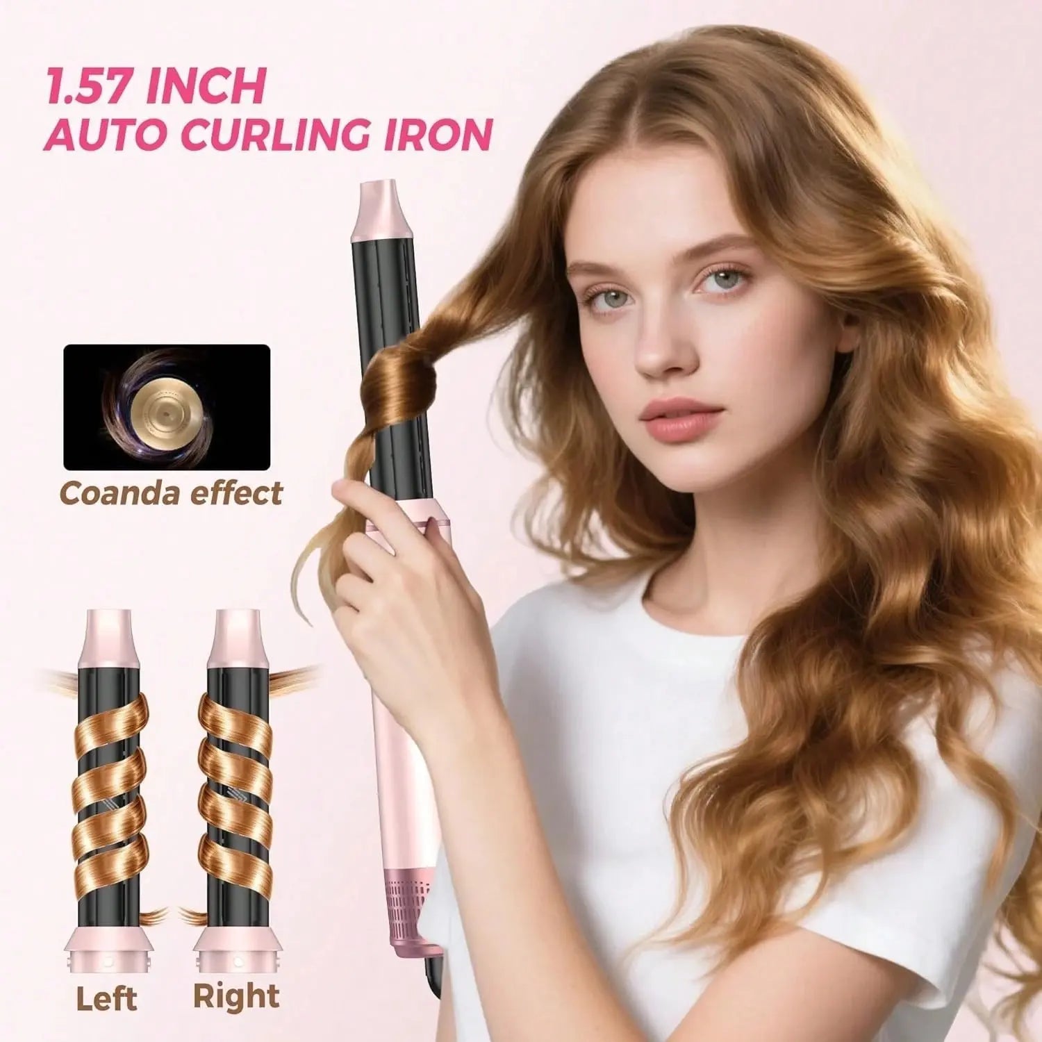 Hair Styler 5 in 1, Magic Hairstyler, Hair Dryer Brush for Hair Styling, Hot Air Brush for Volumizing, Hair Wrap Dryer Set with Detachable Heads Comb, Hair Styling Tools for Drying Curling Straightening